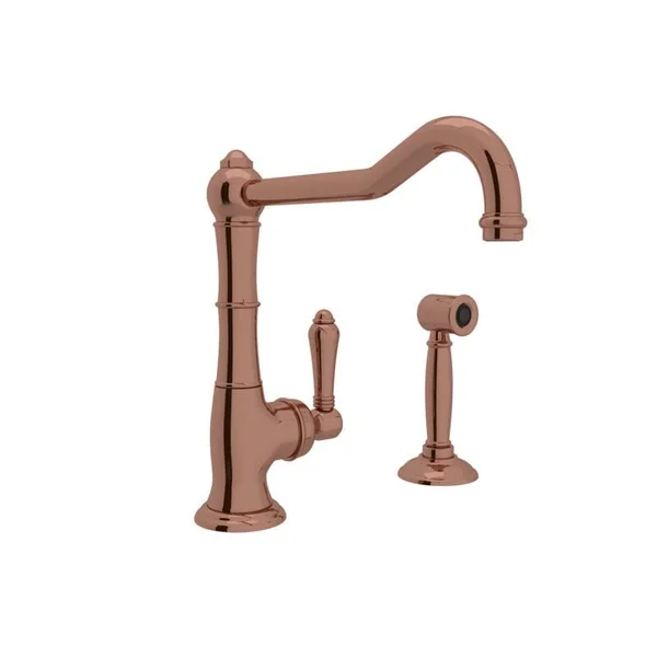 Rohl A3650/11LMWSSC-2 Country Kitchen Cinquanta Single Hole Faucet, Stainless Copper