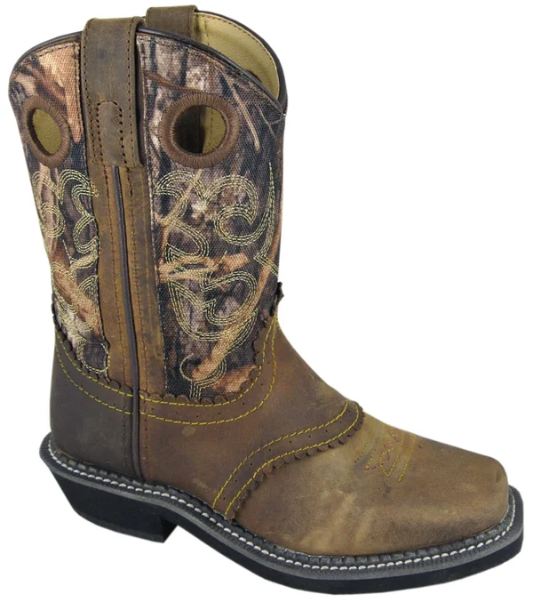 Smoky Mountain Children's Pawnee Square Toe Boots - Brown/Camo