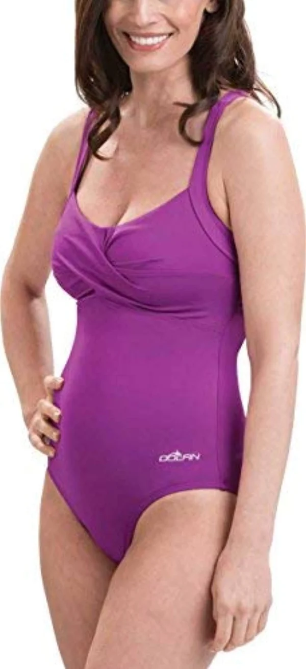 Dolfin Women's Aquashape Drape Front One Piece Purple 20