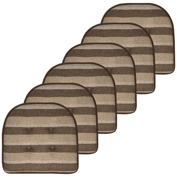 Bradford U-Shape Chair Cushion Set Chocolate/Beige - 6 Pack
