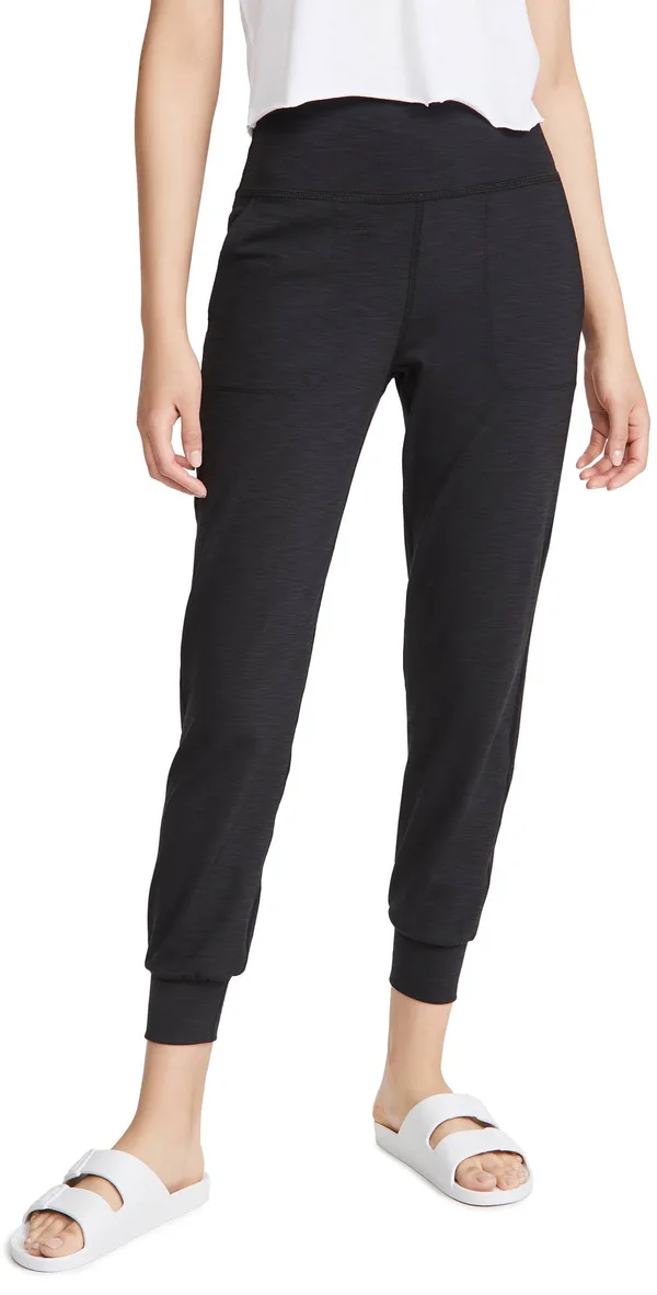 Beyond Yoga Heather Rib Midi Jogger - Women's Black Heather - L