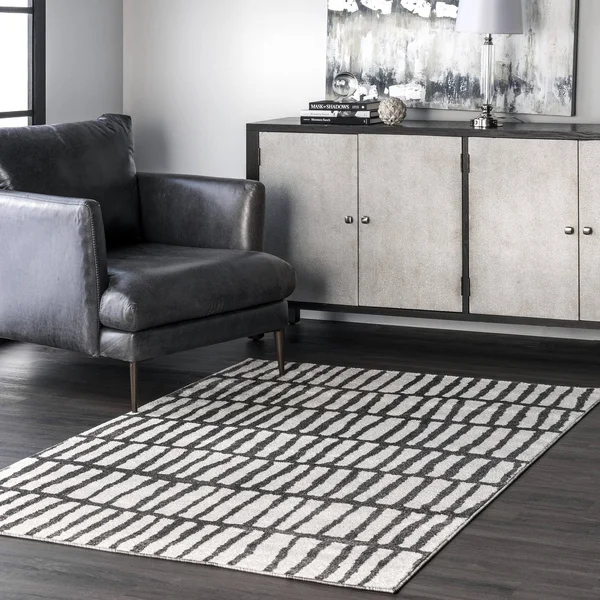 nuLOOM Quinn Jaggy Striped Area Rug, Size: 9& x 12&
