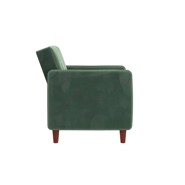 DHP Ivana Tufted Accent Chair in Light Green Velvet