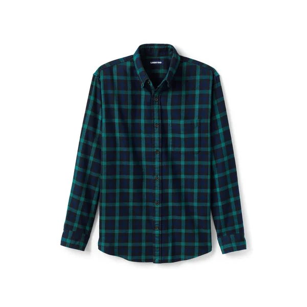 Lands& End Traditional Fit Flagship Flannel Shirt