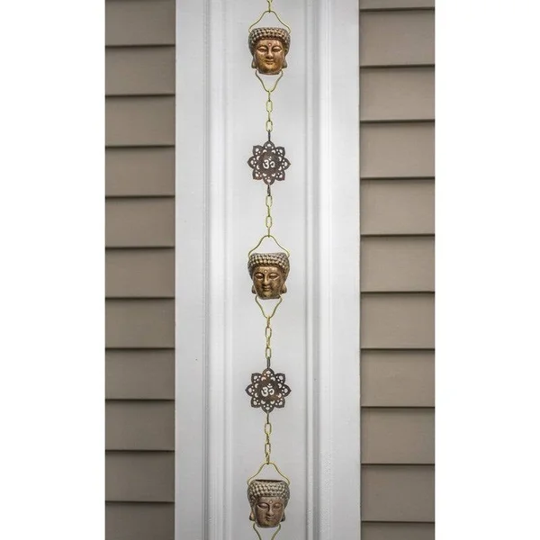 Good Directions Buddha 8.5 ft. Pure Verdigris Copper Rain Chain