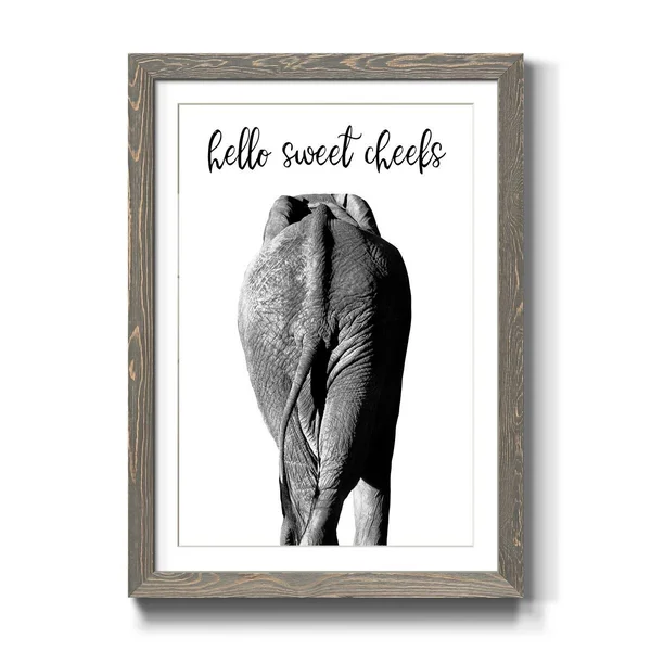 Elephant Bum-Premium Framed Print - Ready to Hang - 23X32 - Grey