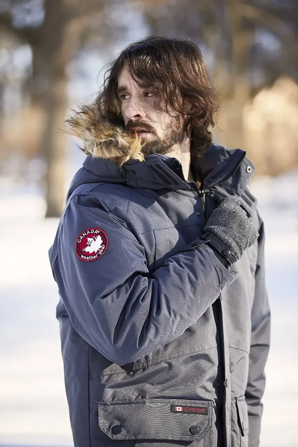 Canada Weather Gear Men's Fur Trim Hooded Parka Jacket Charcoal, XL