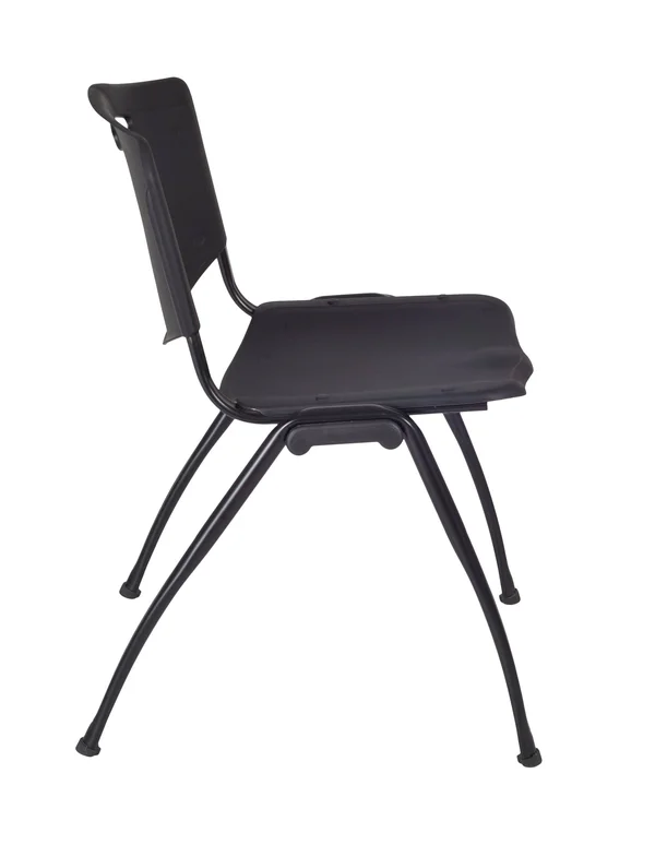 Regency Cain 84x22 x 24x22 Training Table- Mocha Walnut & 3 &M& Stack Chairs- Black