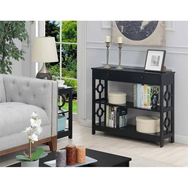 Convenience Concepts Ring 1 Drawer Console Table - Black