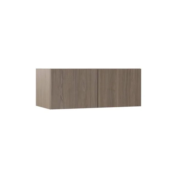 Hampton Bay Designer Series Edgeley Assembled 30x12x15 in. Deep Wall Bridge Kitchen Cabinet in Driftwood - Brown
