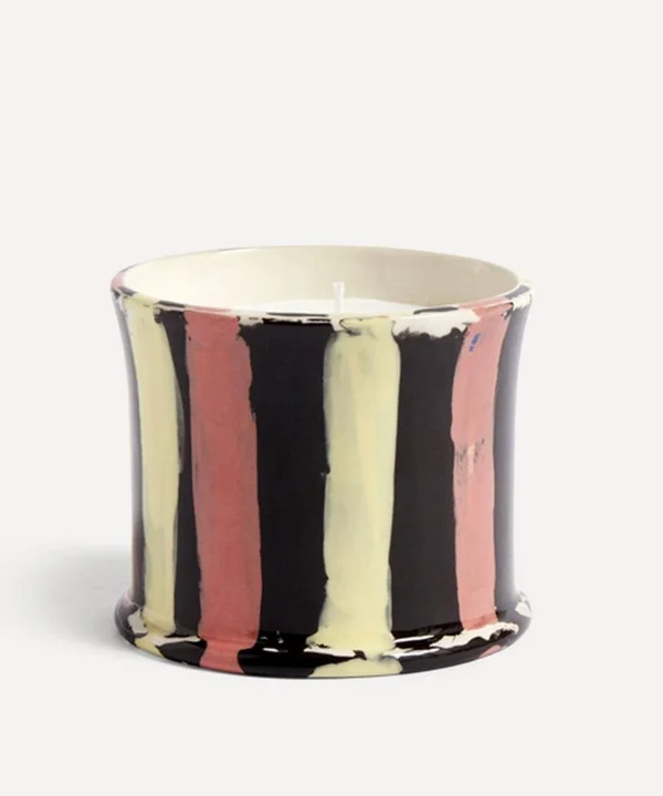 Striped Scented Orange Flower Candle