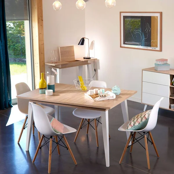 Symbiosis E2290A0300X00 Prism Extendable Dining Table, Natural Oak