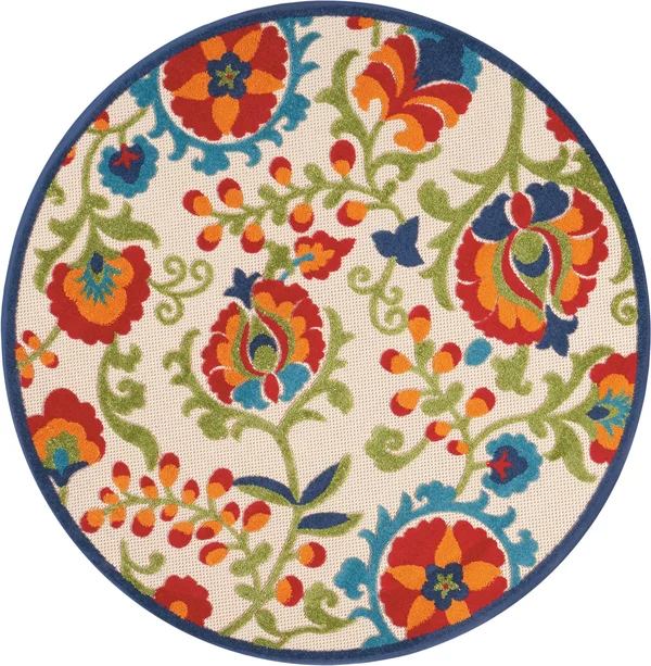 Nourison Aloha ALH17 Area Rug, Multicolor, 5&3x22 Round