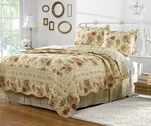 Greenland Home Antique Rose Twin Quilt Set
