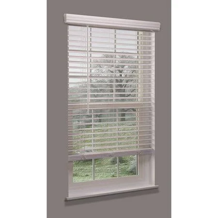 Linen Avenue F5Wt2225B64Im Cordless Faux Wood Blind - white, 22-1/4x22w x 6