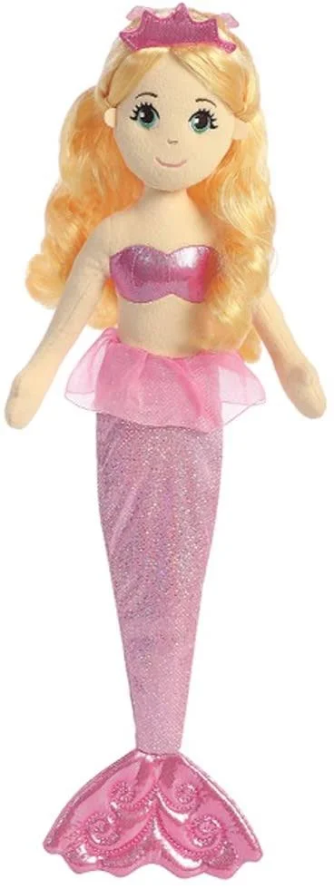Aurora World Sea Shimmers Topaz The Mermaid Plush Toy (Large, Orange/Pink/Peach)
