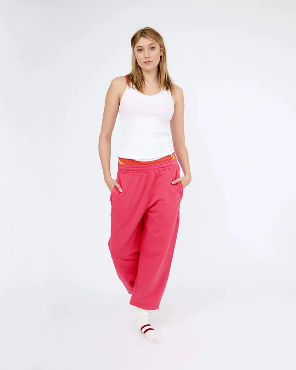 Loose Fit Track Pants Raspberry
