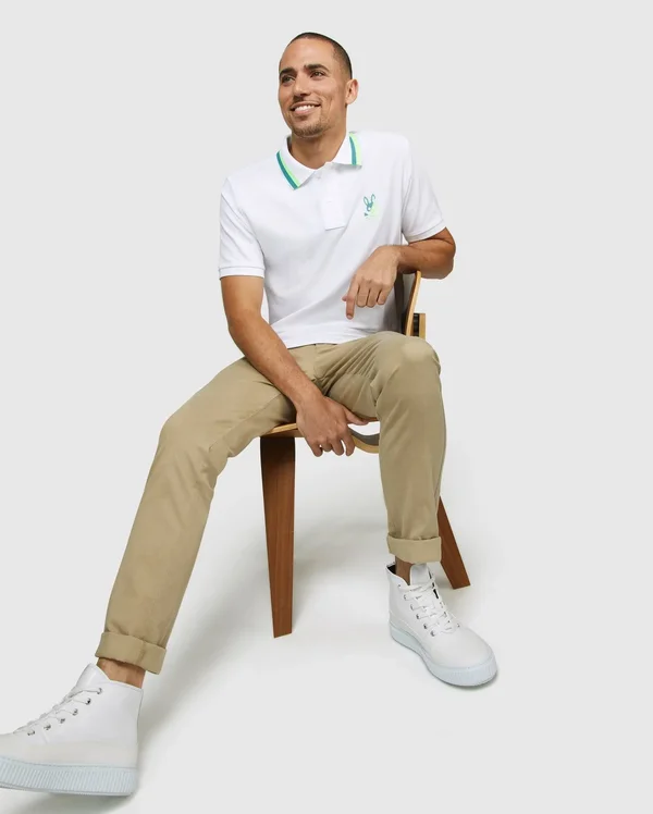 Psycho Bunny Men's Surrey Polo Shirt White 3XS