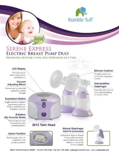 Rumble Tuff Duo Electric Breast Pump - Serene Express