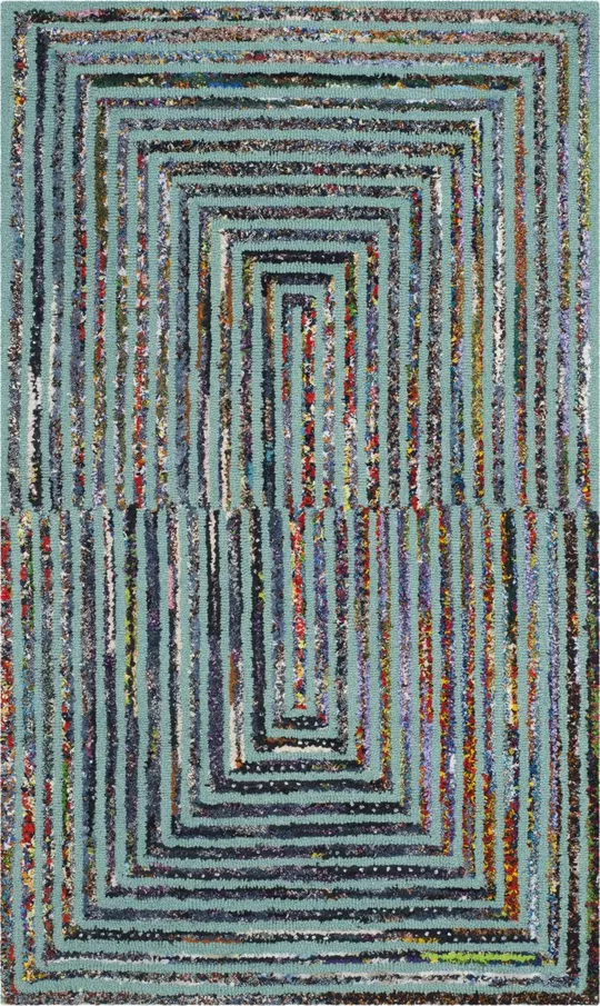 Safavieh Nantucket NAN603A Teal Rug 6&x 9& Rectangle