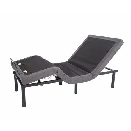 Comfort Upholstered Electric Adjustable Bed Base with Massage, Wireless Remote, LED Nightlights and USB Ports-Twin XL Size, black