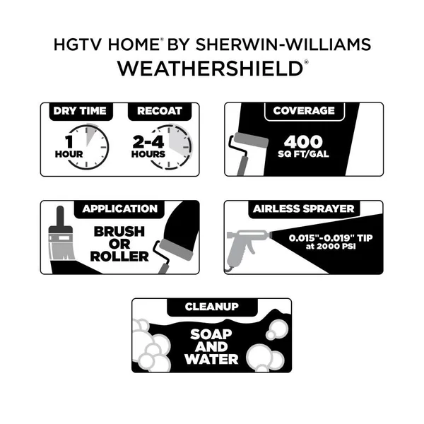 HGTV Home by Sherwin-Williams WeatherShield Flat Bungalow White 2005-10c Exterior Paint (5-Gallon), 2005-10C-636315