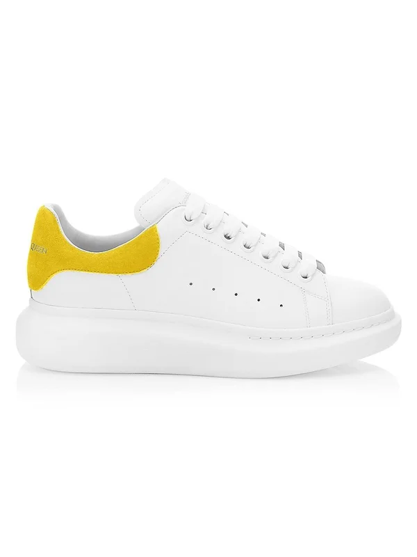 Alexander McQueen Men's Men's Oversized Leather Platform Sneakers - Yellow - Size 6.5