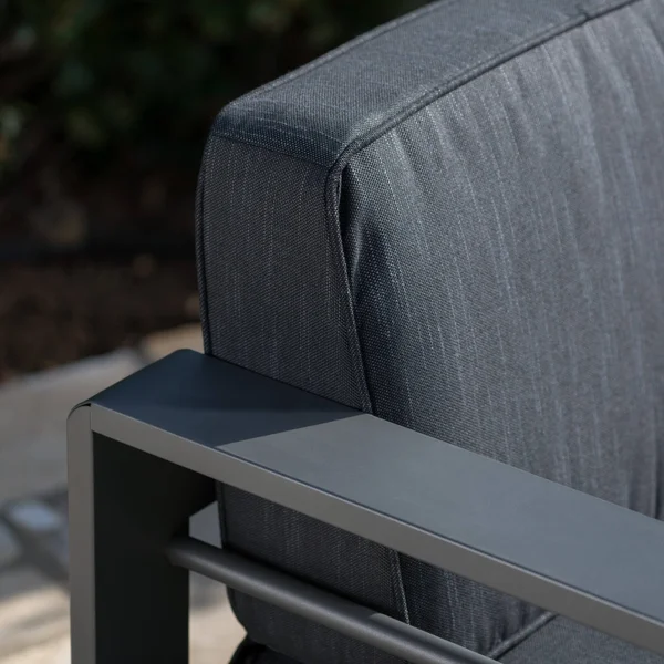 Cybele Doris Outdoor Silver Aluminum Loveseat and Coffee Table Set with Water Resistant Cushions, Light Teal