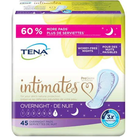 4 Pack - Tena Incontinence Pads for Women - Overnight, 45 Count 1 EA