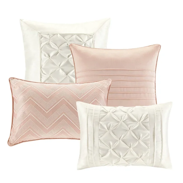 Madison Park Essentials - Joella 24 Piece Room in A Bag - Blush - Cal King