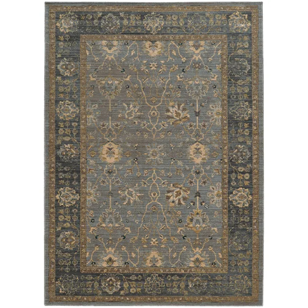 Tommy Bahama Vintage 534E2 2&7x22 x 9&4x22 Runner Blue, Beige Area Rug