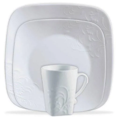 Corelle Boutique Cherish Embossed Square 16-pc Set