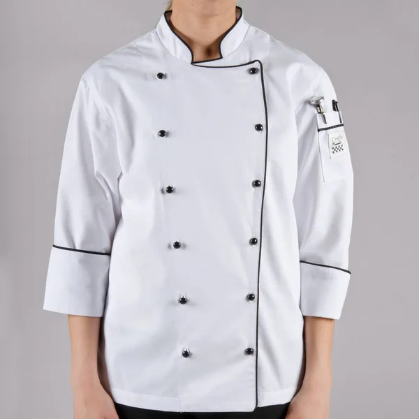 Chef Revival LJ044-XS Ladies Poly Cotton Brigade Chef Jacket, X-Small, Black PIPING