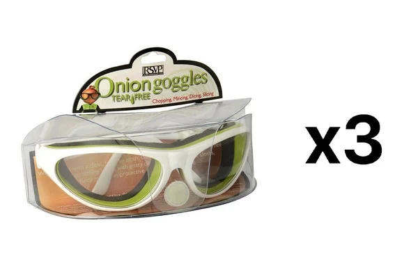 Rsvp International Tear Free Onion Goggles, White (Pack of 3)