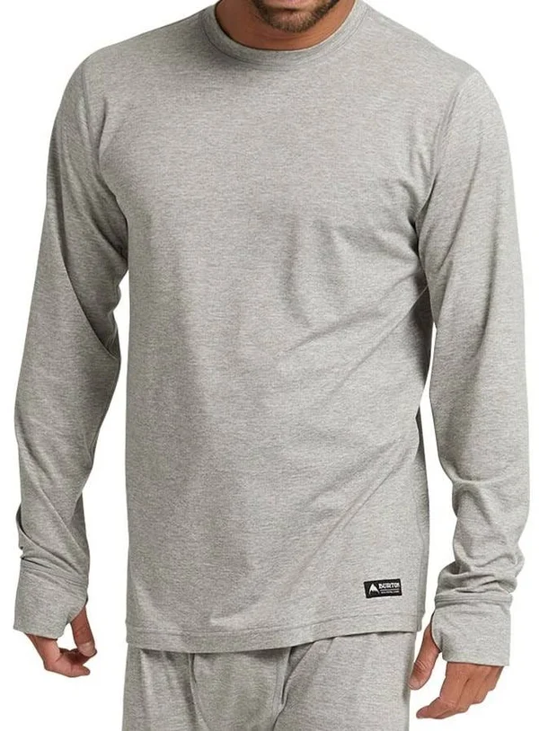 Burton Men's Midweight Base Layer Crew - Gray Heather, Xxs