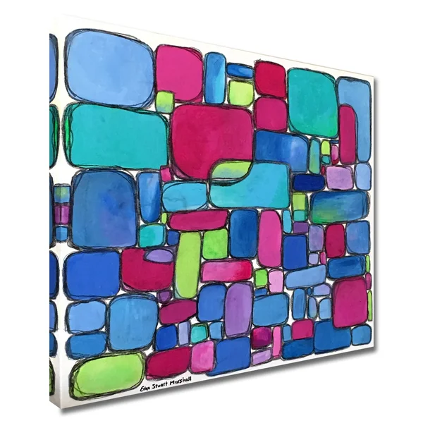 Tangletown Fine Art 30x22x30x22 Cohabitation by Evan Stuart Marshall Wall Art Print on Canvas Blue