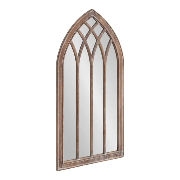 Kate and Laurel Winn 48-in L x 24-in W Arch Rustic Brown Framed Wall Mirror, 219974