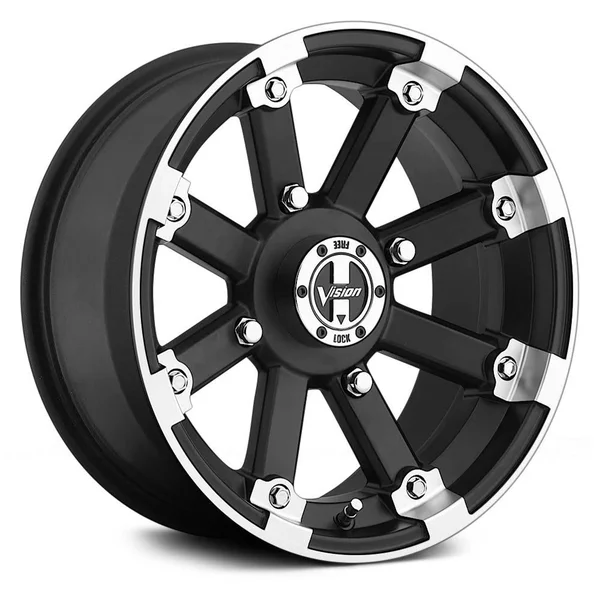Vision Aluminum Wheel 393 Lockout Machined 14x7 - Black