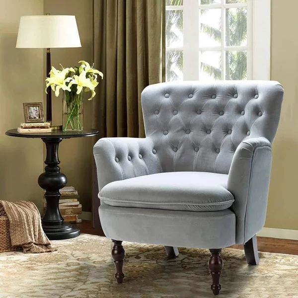 Jayden Creation Isabella Rosewood Tufted Accent Chair