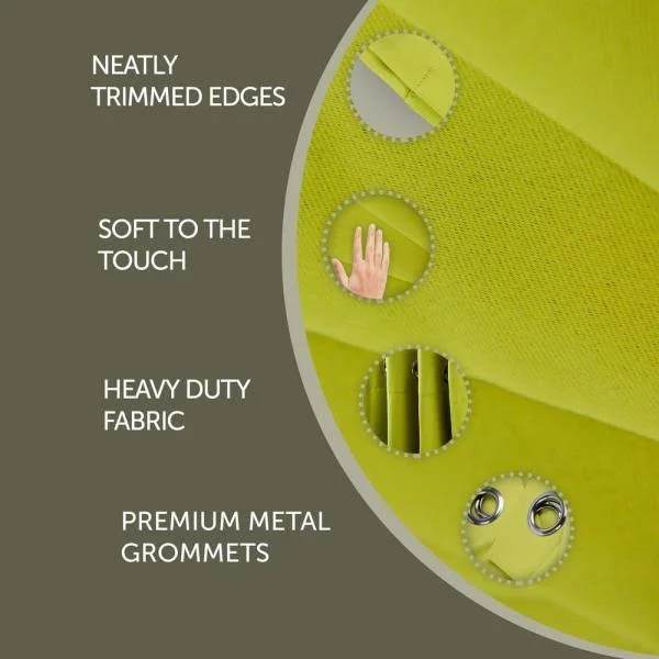 Premium Soft Touch Curtain Panel - 150 inch x 108 inch 1 Panel - Green