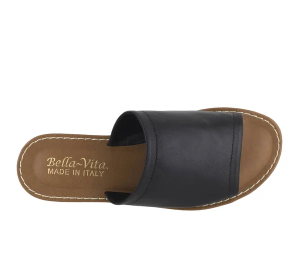Bella Vita Ros-Italy Slide Sandals - Black Italian Leather