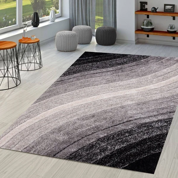 Plush Fluffy Shine 3D Wave Silver Shag Area Rug/Carpet - 5&4x22 x 7&3 - Silver, Sr726