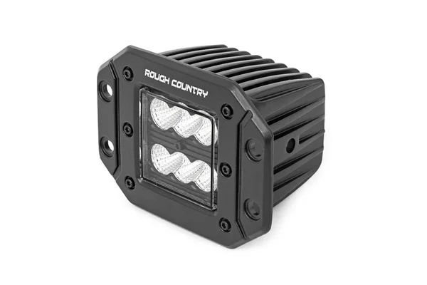 Rough Country 2x22 Square Flush Mount Cree LED Lights Black Series Flood Beam (Pair) 70113BL