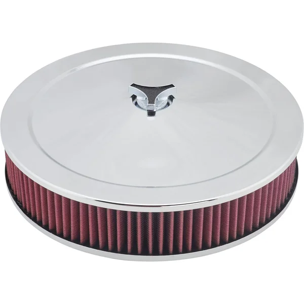Chrome Air Cleaner with Washable Filter - 14 x 3 inch 91011039