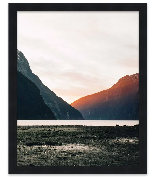 CustomPictureFrames 14x40 Black Wood Picture Frame - with Acrylic Front and Foam Board Backing