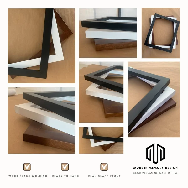 38x25 Picture Frames Brown Wood 38x25 Frame 38 x 25 Wooden Frames White