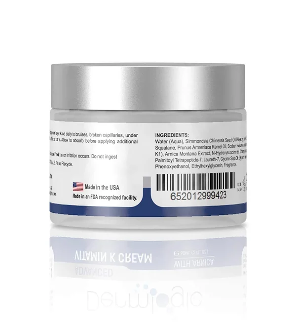 Vitamin K Cream- Moisturizing Bruise Healing Formula. Dark Spot Corrector for