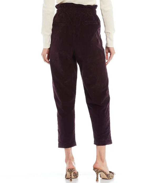 Free People Margate Corduroy Pants - Burgundy - Large