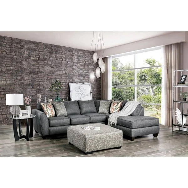 Furniture of America Marneuli Grey Ottoman - Medium
