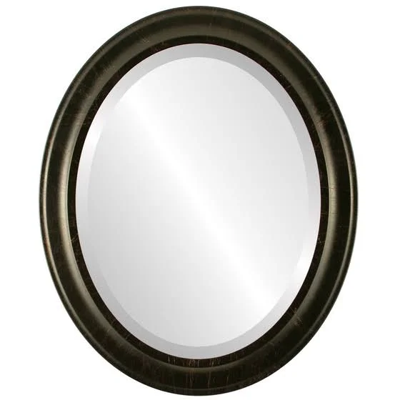 Messina Framed Oval Mirror - Veined Onyx